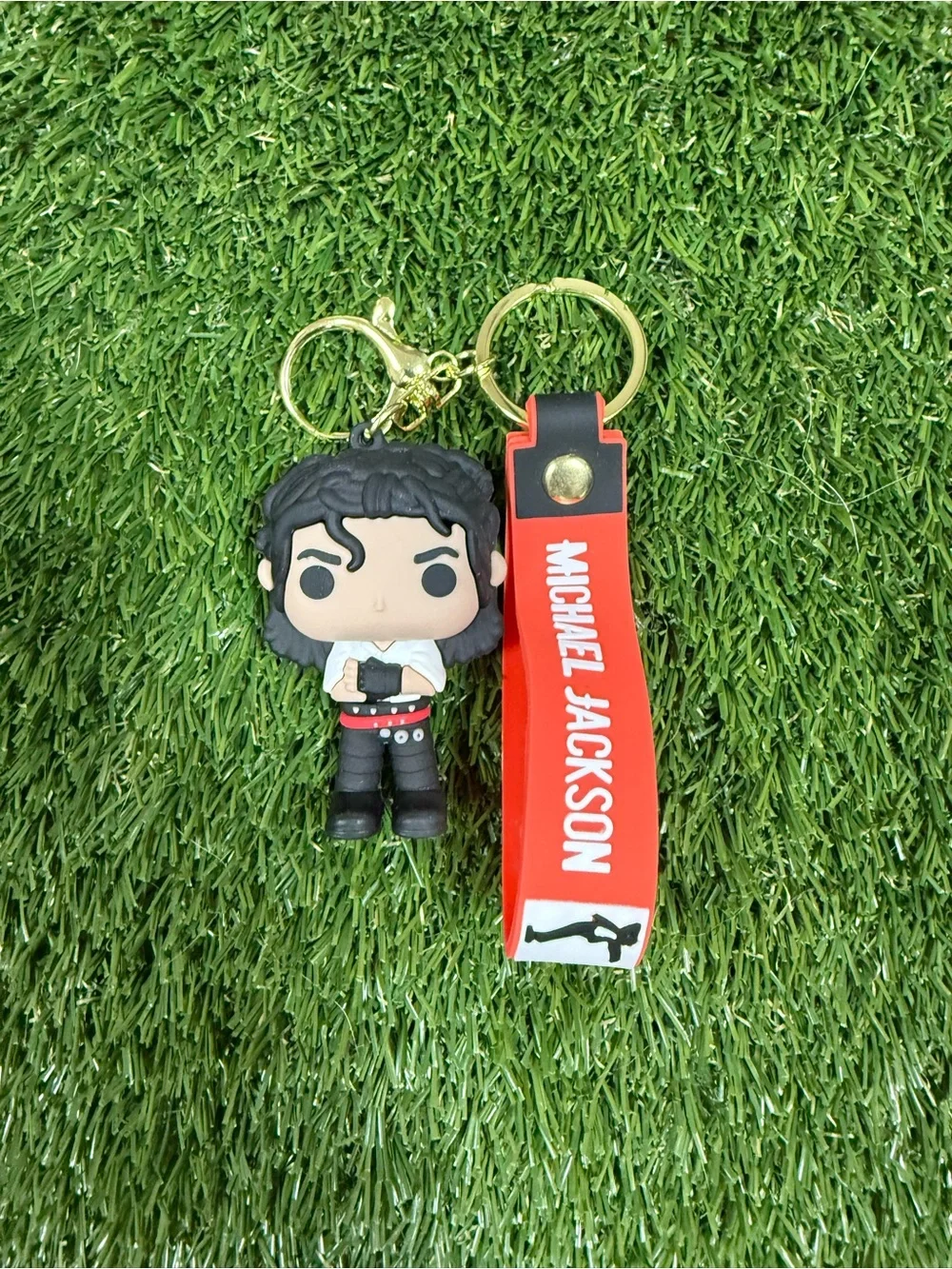 Red Michael Jackson Keychain with Red Strap
